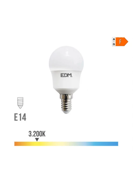 Ampoule Led Sphérique E14 8,5w 940lm 3200k Lumière Chaude Ø4,5x8,7cm Edm