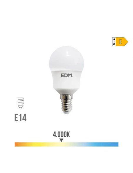 Ampoule Sphérique Led E14 8,5w 940lm 4000k Lumière Du Jour Ø4,5x8,7cm Edm