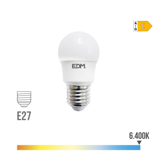 Ampoule Sphérique Led E27 8,5w 1000lm 6400k Lumière Froide Ø4,5x8,6cm Edm