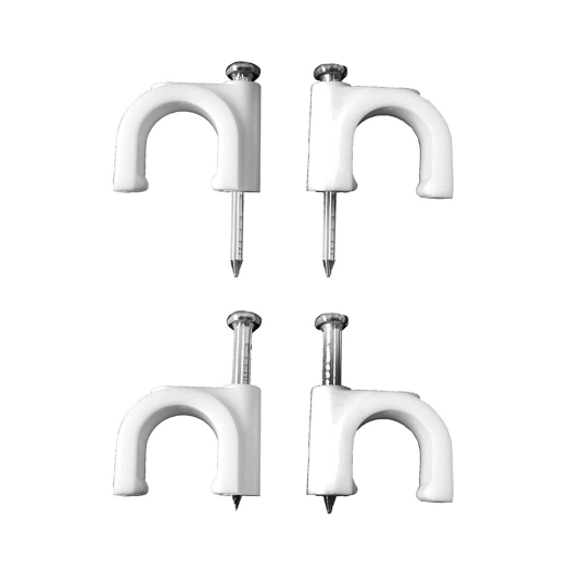 Agrafe Serre-Câble Blanche Pour Tuyau Tubulaire 2x1 N° 6 (BOÎTE 100 U.)