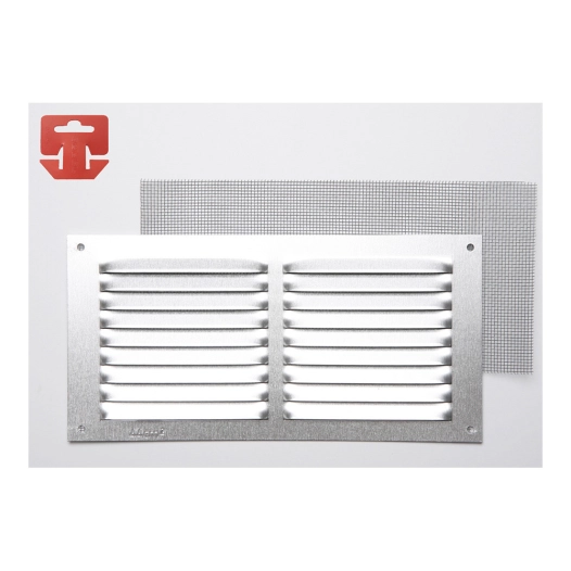Grille Avec Toile Moustiquaire Aluminium 0.6 Couleur Naturelle 300x150mm (G)