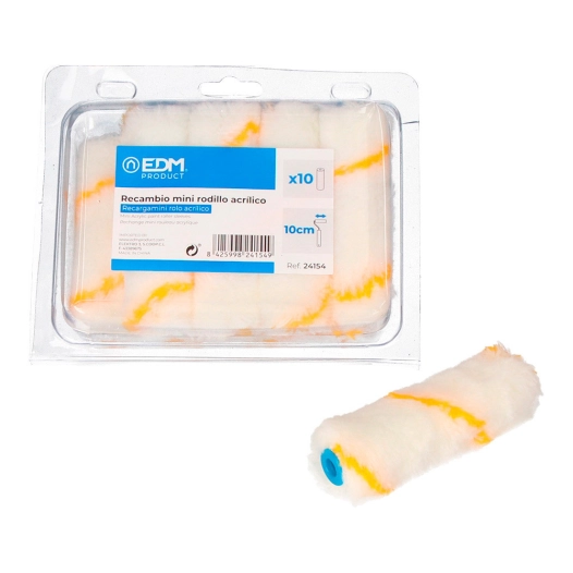 5 Recharge Mini Rouleau Acrylique 110mm 10 Unites Edm