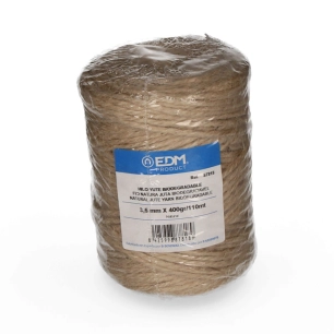 Fil Naturel De Jute, Biodégradable 3 Avec Bobine 400g/110mts Edm