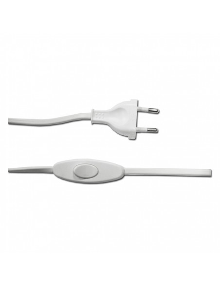 Cordon D'alimentation Avec Interrupteur 3a 1,5m 2x0,75mm Câble Plat Blanc Edm