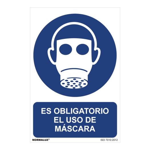 Panneau Utilisation Obligatoire ''ES Obligatorio El Uso De Mascara'' (PVC 0.7mm) 30x40cm
