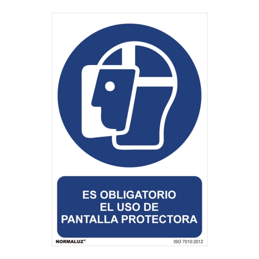 Panneau Utilisation Obligatoire ''ES Obligatorio El Uso De Pantalla Protectora'' (PVC 0.7mm) 30x40cm