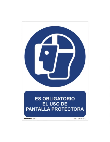 Panneau Utilisation Obligatoire ''ES Obligatorio El Uso De Pantalla Protectora'' (PVC 0.7mm) 30x40cm