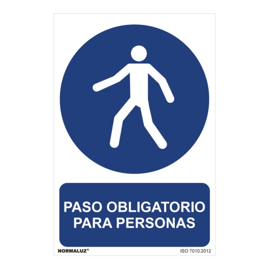 Panneau Utilisation Obligatoire ''PASO Obligatorio Para Personas'' (PVC 0.7mm) 30x40cm