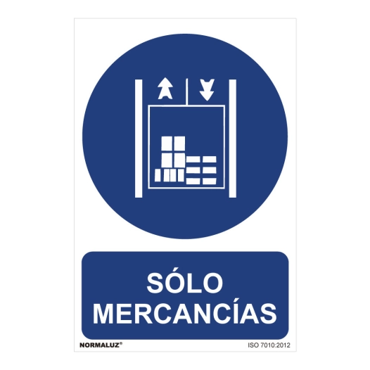 Panneau Utilisation Obligatoire ''SOLO Mercancias'' (PVC 0.7mm) 30x40cm