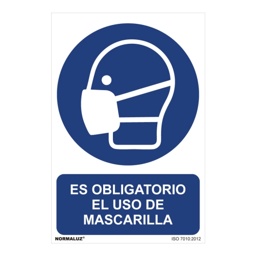 Panneau Utilisation Obligatoire ''ES Obligatorio El Uso De Mascarilla'' (PVC 0.7mm) 30x40cm