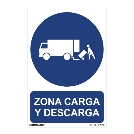 Panneau Utilisation Obligatoire ''ZONA Carga Y Descarga'' (PVC 0.7mm) 30x40cm