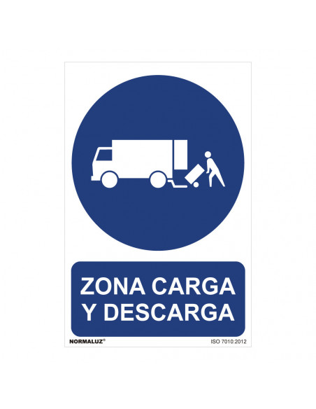 Panneau Utilisation Obligatoire ''ZONA Carga Y Descarga'' (PVC 0.7mm) 30x40cm