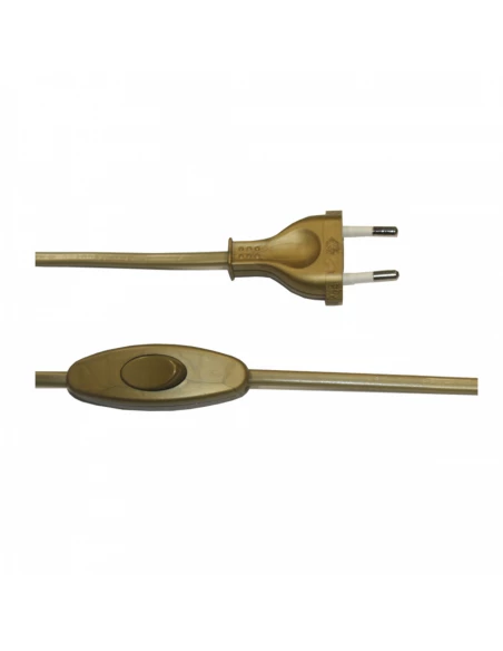 Cordon D'alimentation Avec Interrupteur 3a 1,5m 2x0,75mm Câble Plat Or Edm