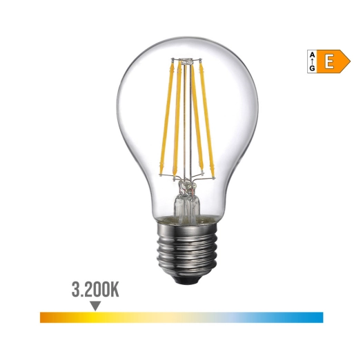 5 Ampoule Standard Avec Filament Led E27 6w 800lm 3200k Lumière Chaude Ø6x10.6cm Edm