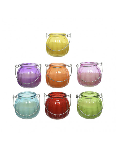 4 Bougie À La Citronelle Avec Pot En Verre Ø8x8cm Couleurs Assorties