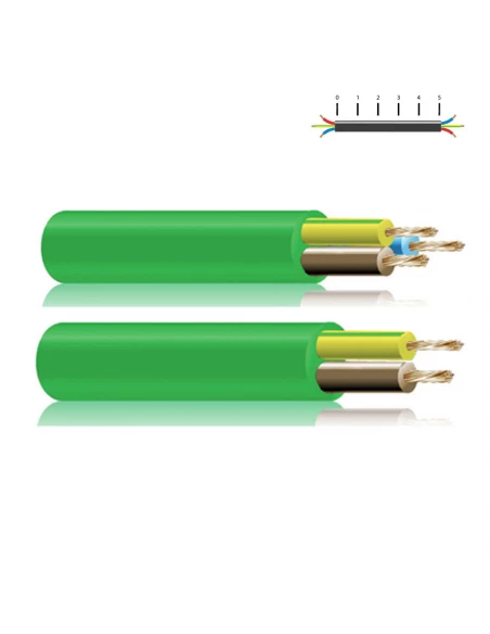 100 Câble Sans Halogène Vert 3x2,5mm Euro/Mts