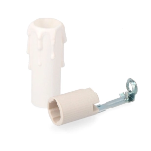 Douille + Bougie Moyenne Porcelaine E14 Sous Emballage 44125
