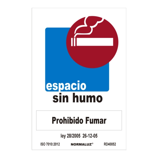 Panneau D'interdiction ''ESPACIO Sin Humo'' (PVC 0.7mm) 30x40cm