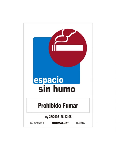 Panneau D'interdiction ''ESPACIO Sin Humo'' (PVC 0.7mm) 30x40cm