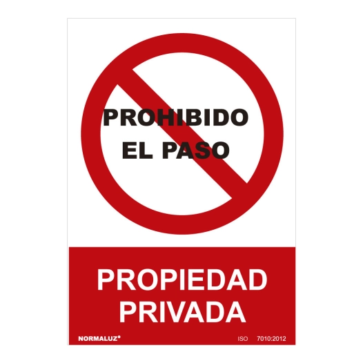 Panneau D'interdiction ''PROHIBIDO El Paso Propiedad Privada'' (PVC 0.7mm) 30x40cm