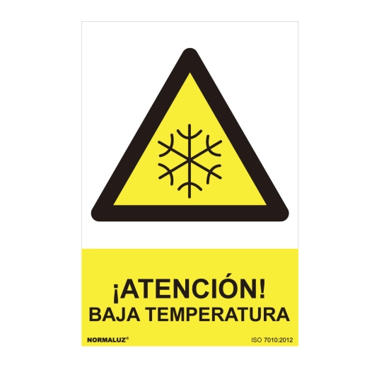 Panneau De Danger ''ATTENTION Basses Temperatures'' (ESPAGNOL - 0.7mm) 30x40cm