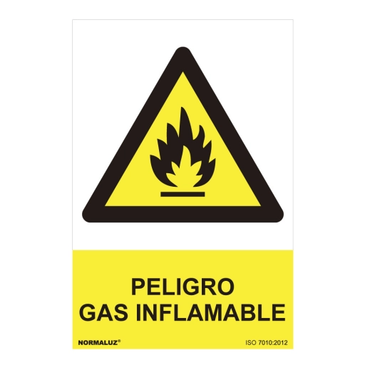 Panneau De Danger ''DANGER Gaz Inflammable'' (ESPAGNOL - 0.7mm) 30x40cm