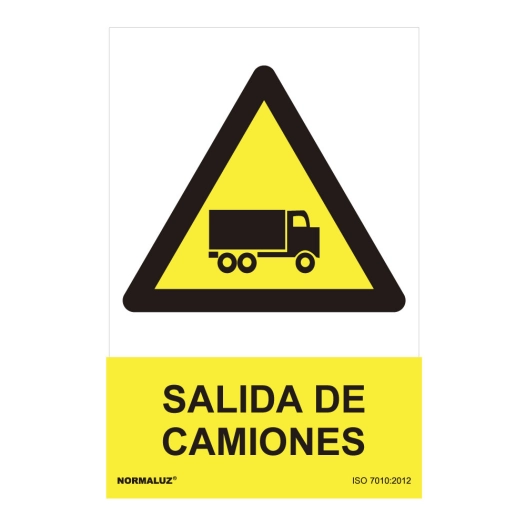 Panneau De Danger ''SORTIE De Camions'' (ESPAGNOL - 0.7mm) 30x40cm