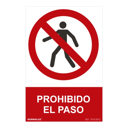 Panneau D'interdiction ''PROHIBIDO El Paso'' (PVC 0.7mm) 30x40cm