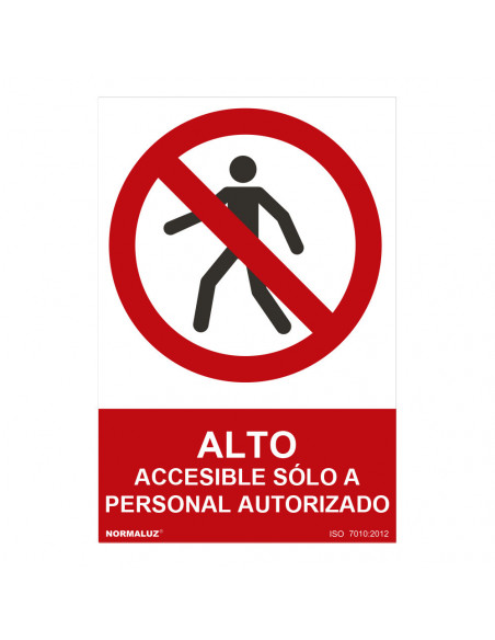Panneau D'interdiction ''ALTO Accesible Solo A Personal Autorizado'' (PVC 0.7mm) 30x40cm