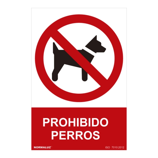 Panneau D'interdiction ''PROHIBIDO Perros'' (PVC 0.7mm) 30x40cm