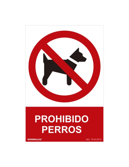 Panneau D'interdiction ''PROHIBIDO Perros'' (PVC 0.7mm) 30x40cm