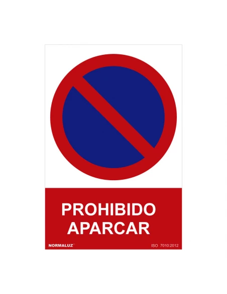 Panneau D'interdiction ''PROHIBIDO Aparcar'' (PVC 0.7mm) 30x40cm