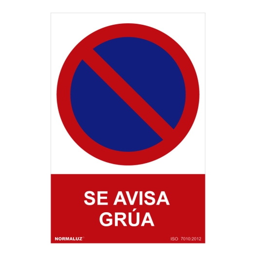 Panneau D'interdiction ''SE Avisa Grua'' (PVC 0.7mm) 30x40cm