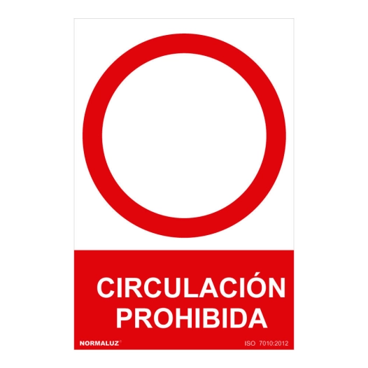 Panneau D'interdiction ''CIRCULACION Prohibida'' (PVC 0.7mm) 30x40cm