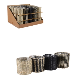 Panier Modèle Alexis Noir-Beige Ø10cm X 9cm H.