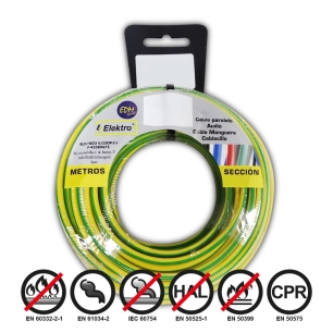 Bobine Fil Électrique Flexible 1,5mm Bicouleur Sans Halogène 5m