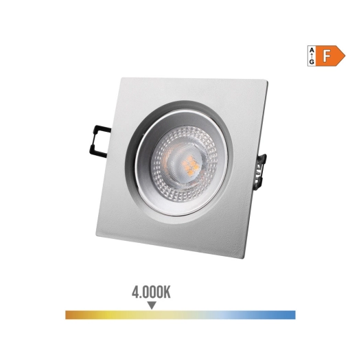 Downlight Led Encastré Carré 5w 4000k Lumière Du Jour Cadre Blanc 9x9cm Edm