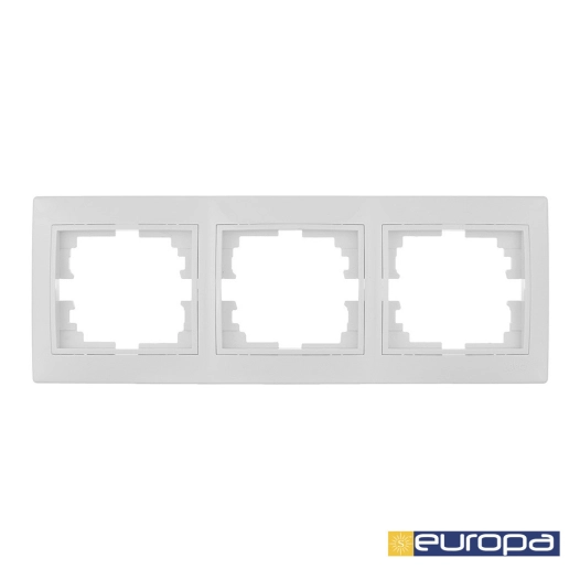 Cadre Horizontal Pour 3 Elements Couleur Blanche 225x81x10mm S.Europa Solera Erp73u
