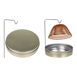 3 Spirale D'encens Citronelle Anti-Moustique Avec Boite Metallique, Facile À Ranger.