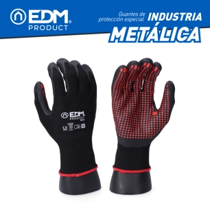 6 Gantindustrie Metallurgique En Nylon/Lycra Enduit De Nitrile Taille 7 Edm