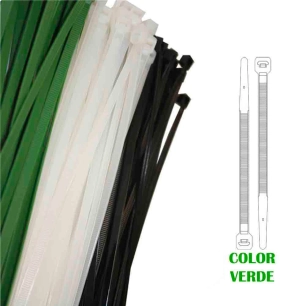 Colliers De Serrage Plastique Vert 200x4,8 Mm (SACHET 100 U.) Nylon De Haute Qualité