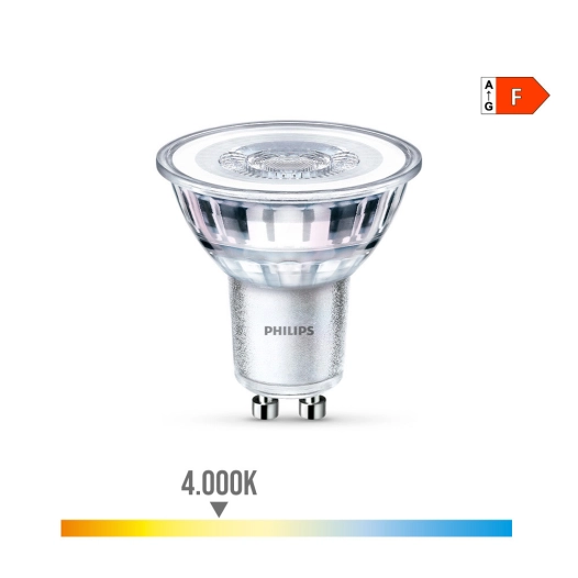 Ampoule Led Gu10 4.6w 390lm 4000k Lumière Du Jour Ø5x5.4cm Philips