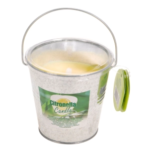 4 Bougie Anti-Moustique Citronelle Avec Contenant Métallique 160g Ø10cm