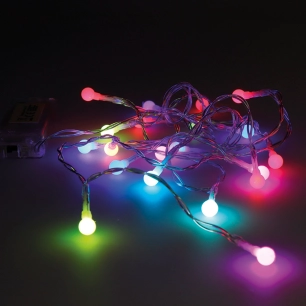 Guirlande Piles 20 Leds Sphérieque Rgb 2,3m