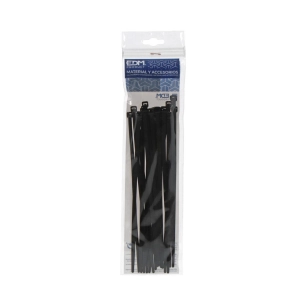 Collier De Serrage Noir 300x8mm Sous Emballage (SACHET 25 U.) Edm Nylon De Haute Qualité