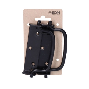 2uni. Poignée Pliante Avec Butée 100 Mm Couleur Noire En Carton Suspendu Edm