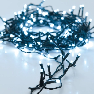 Guirlande À Piles Câble Vert 48 Leds Blanc Froid Ip44 Multif. 4m