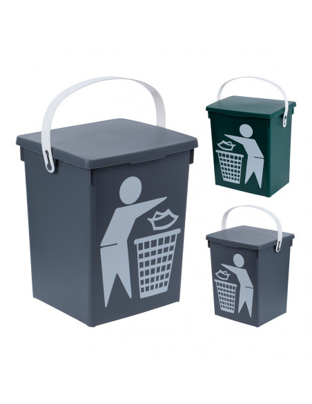 Poubelle 5 Litres Couleurs Assorties 18x16.5x23.5cm