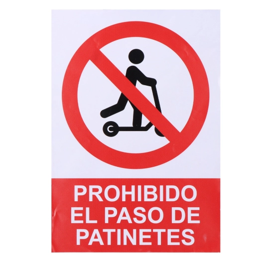Panneau Adhésif ''PROHIBIDO Acceder Con Patinete'' 21x30cm Normaluz