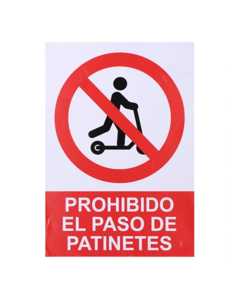 Panneau Adhésif ''PROHIBIDO Acceder Con Patinete'' 21x30cm Normaluz